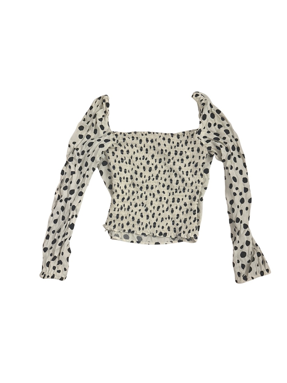 Reformation Cream and Black Polka Dot Sweetheart Top - Picture 4 of 4